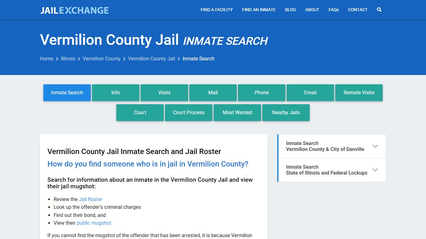 Inmate Search: Roster & Mugshots - Vermilion County Jail, IL