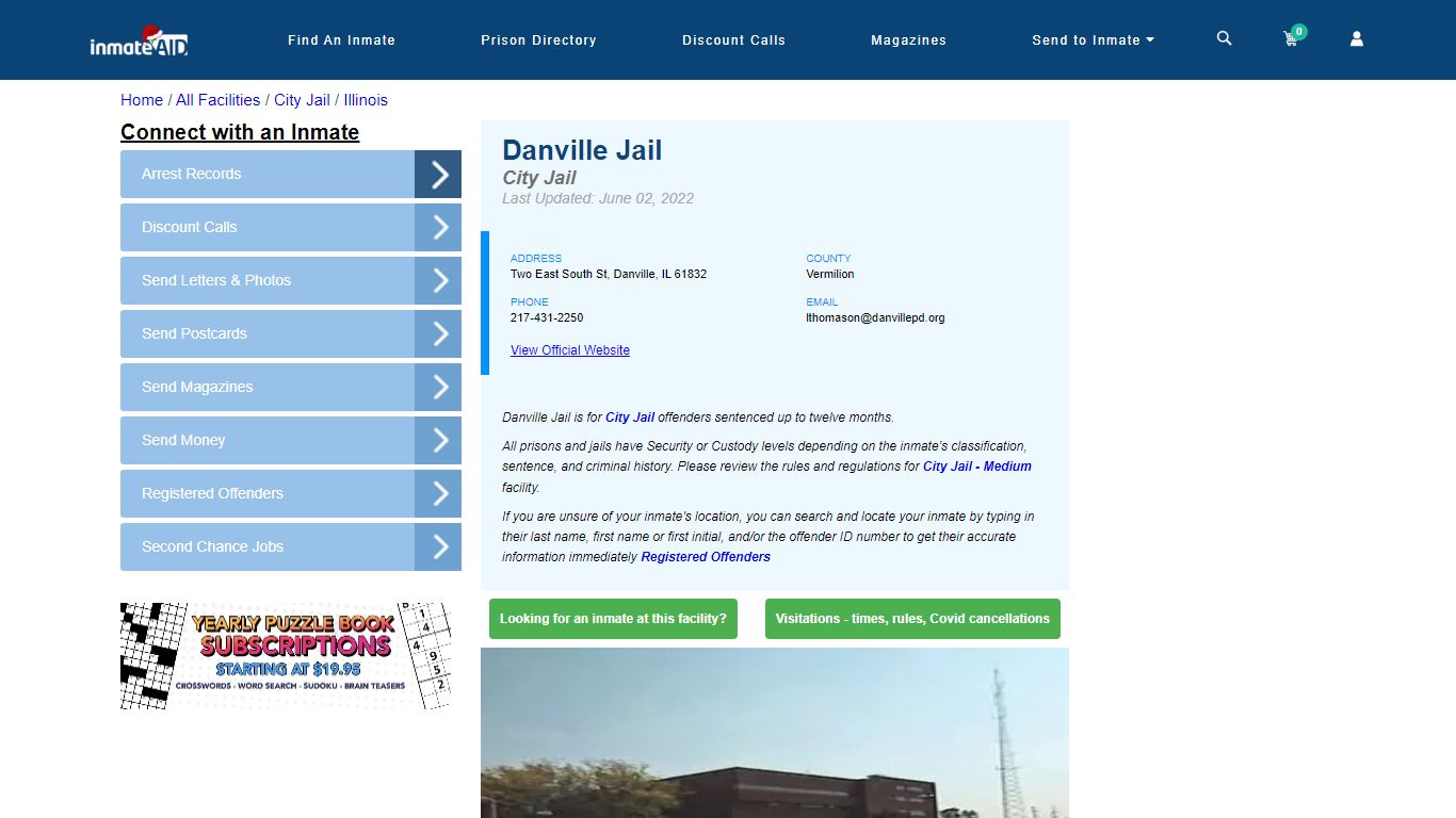 Danville Jail | Inmate Locator